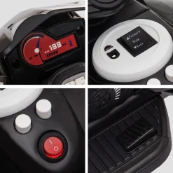 Homcom - Moto eléctrica batería 3 ruedas Trimoto Negro y Blanco