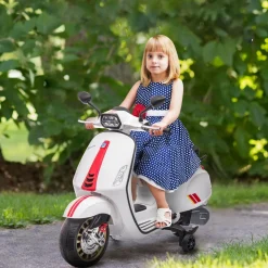 Homcom - Moto eléctrica infantil Vespa Blanco