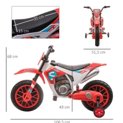 Homcom - Moto eléctrica rojo-blanco