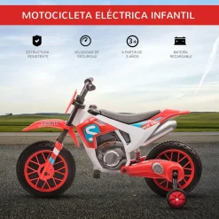 Homcom - Moto eléctrica rojo-blanco