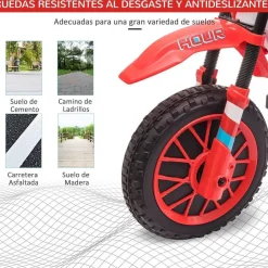 Homcom - Moto eléctrica rojo-blanco