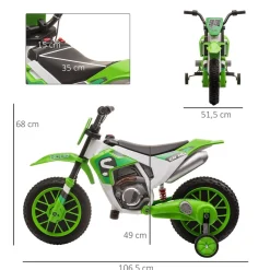 Homcom - Moto eléctrica 12V verde