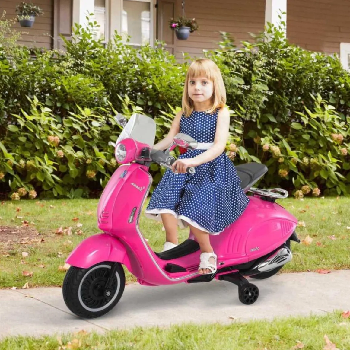Homcom - Moto Eléctrica Vespa Infantil Rosa HomCom