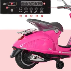Homcom - Moto Eléctrica Vespa Infantil Rosa HomCom