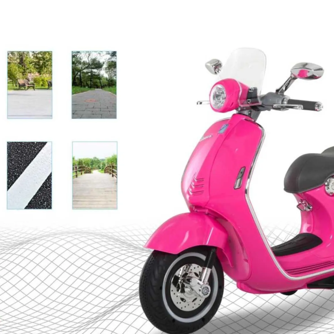 Homcom - Moto Eléctrica Vespa Infantil Rosa HomCom