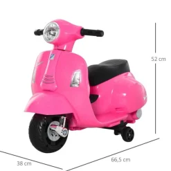 Homcom - Moto Eléctrica Vespa rosa