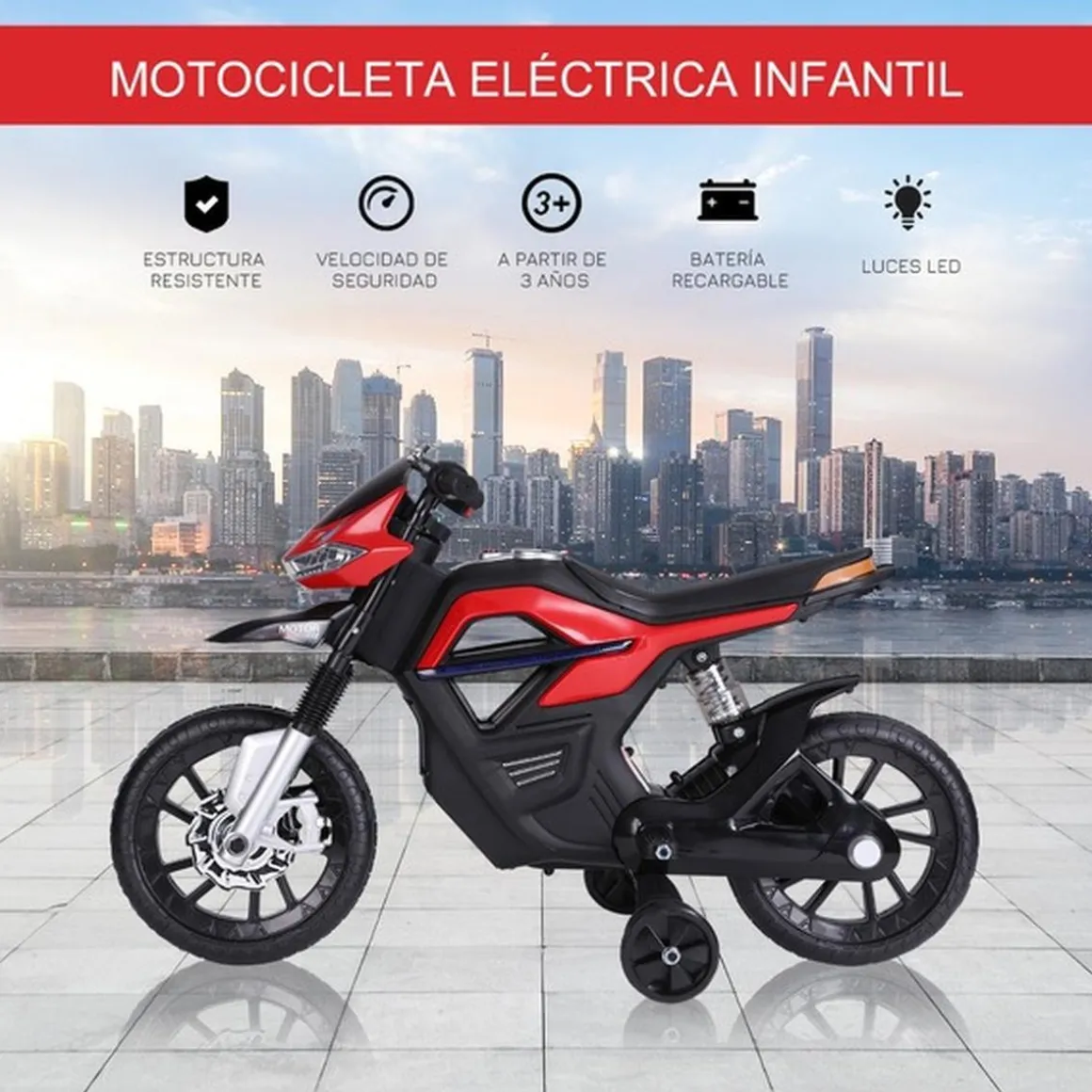Homcom - Moto infantil eléctrica Trial con batería