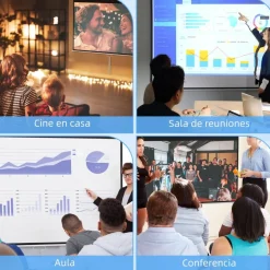 Homcom - Pantalla de proyección 100'' Blanco