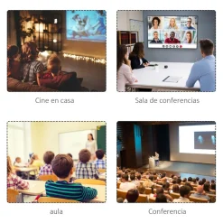 Homcom - Pantalla de proyección motorizada 84'' con mando