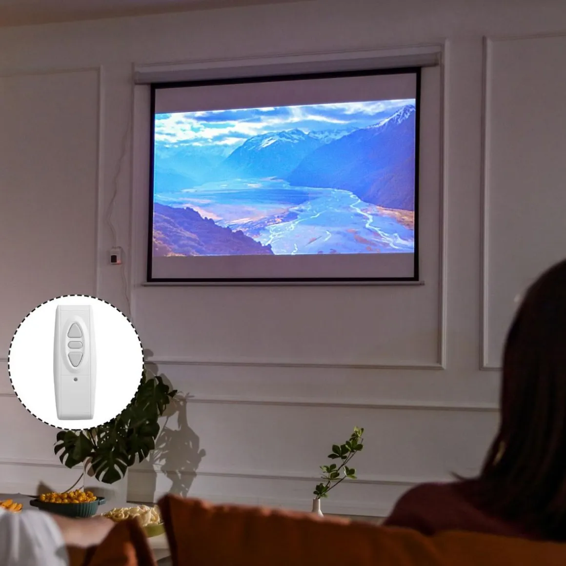 Homcom - Pantalla de proyección motorizada 84'' con mando