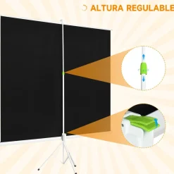 Homcom - Pantalla de proyección 120'' Blanco