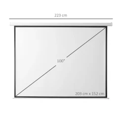 Homcom - Pantalla de proyección motorizada 100''con mando