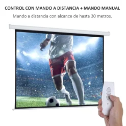 Homcom - Pantalla de proyección motorizada 100''con mando