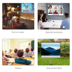 Homcom - Pantalla de proyección 100'' con soporte Blanco
