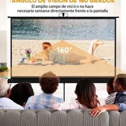 Homcom - Pantalla de proyección 84'' Negro