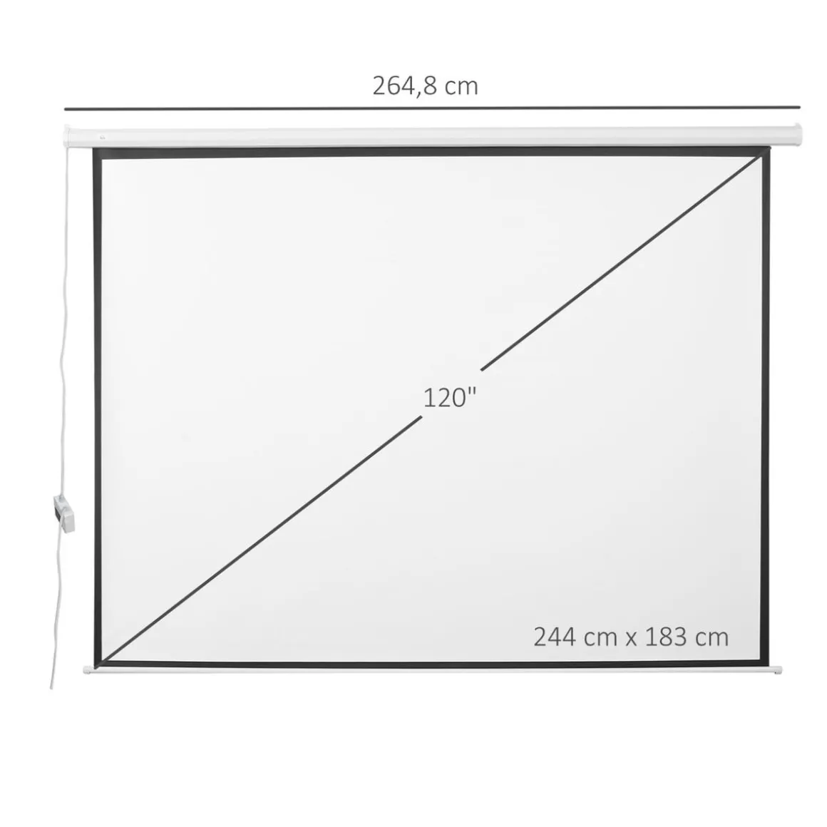 Homcom - Pantalla de proyección motorizada 120''con mando