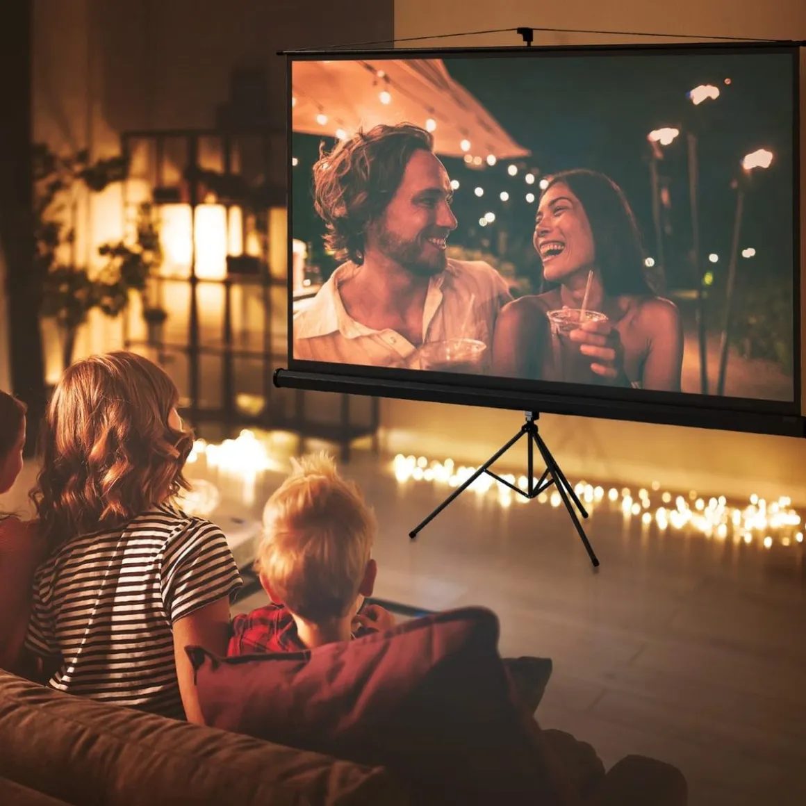 Homcom - Pantalla de proyección 100'' Negro