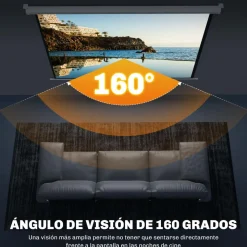 Homcom - Pantalla de proyección 84'' Blanco