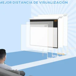 Homcom - Pantalla de proyección 80'' Blanco