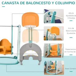 Homcom - Parque infantil de actividades 5 en 1