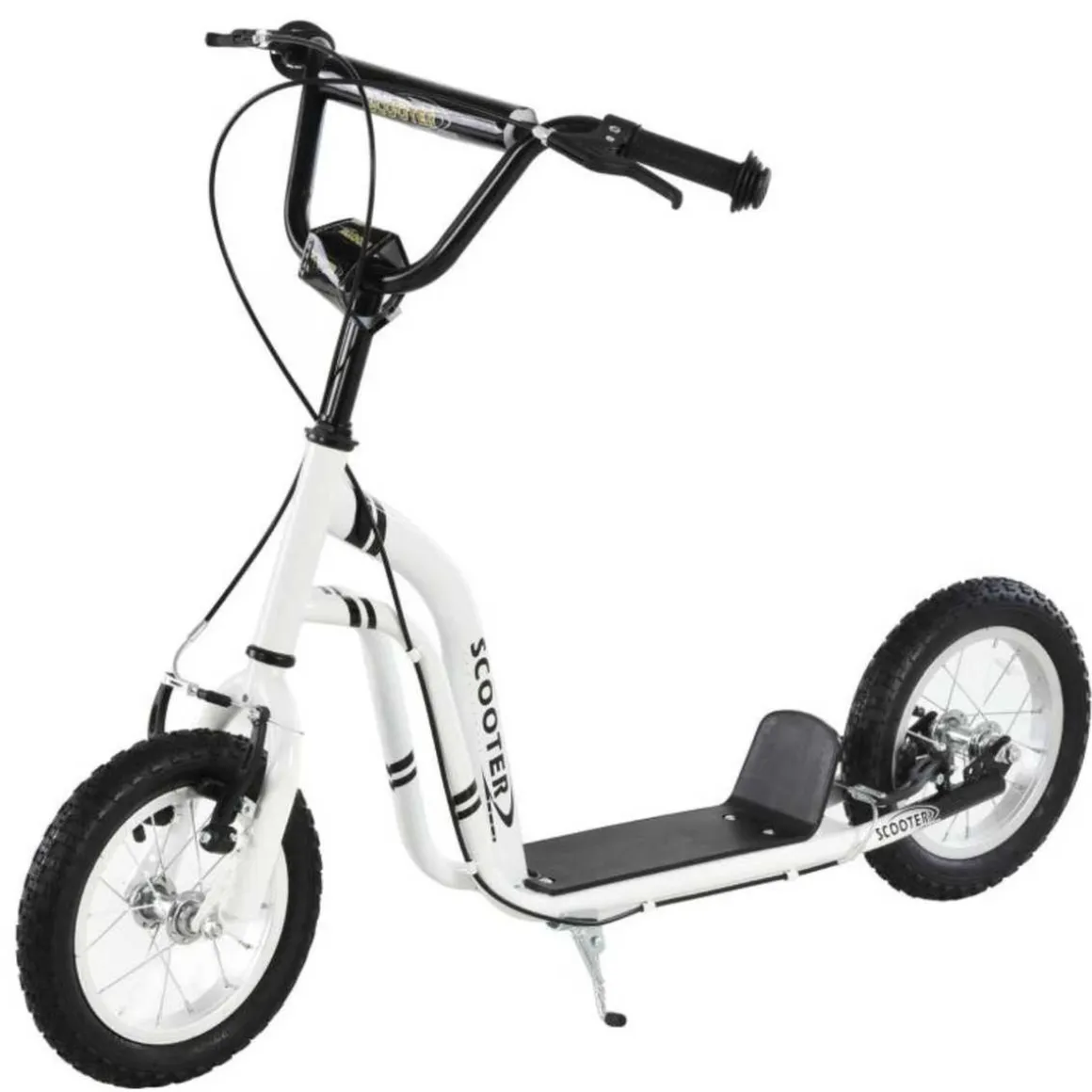 Homcom - Patinete Ajustable Para Niños Blanco/Negro HomCom