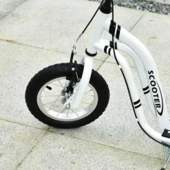 Homcom - Patinete Ajustable Para Niños Blanco/Negro HomCom