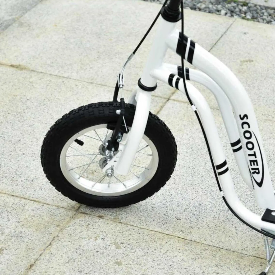 Homcom - Patinete Ajustable Para Niños Blanco/Negro HomCom