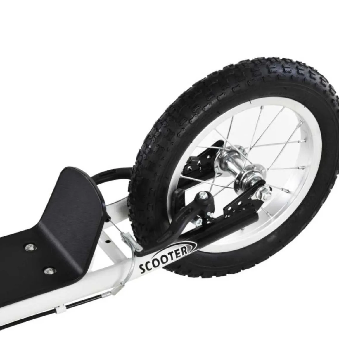 Homcom - Patinete Ajustable Para Niños Blanco/Negro HomCom