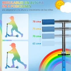 Homcom - Patinete azul con luces y música
