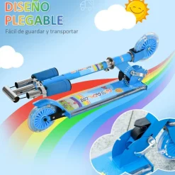 Homcom - Patinete azul con luces y música