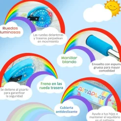 Homcom - Patinete azul con luces y música