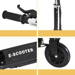 Homcom - Patinete Eléctrico Plegable Acero Negro HomCom