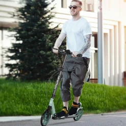 Homcom - Patinete plegable aluminio verde mint