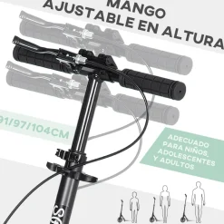 Homcom - Patinete plegable aluminio verde mint