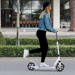 Homcom - Patinete plegable blanco