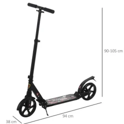 Homcom - Patinete Plegable Aluminio PP PU HomCom