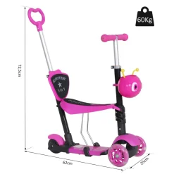 Homcom - Patinete scooter con asiento ajustable