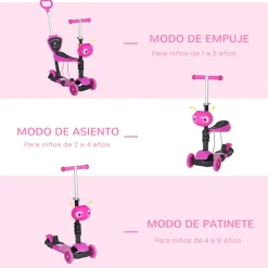Homcom - Patinete scooter con asiento ajustable