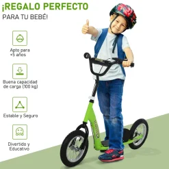 Homcom - Patinete Scooter Ajustable 2 ruedas Verde
