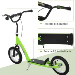 Homcom - Patinete Scooter Ajustable 2 ruedas Verde