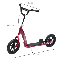 Homcom - Patinete Scooter Ajustable 2 ruedas Rojo