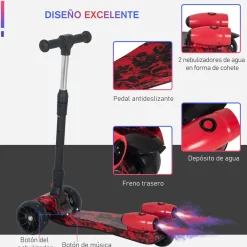 Homcom - Patinete Scooter plegable 3 ruedas