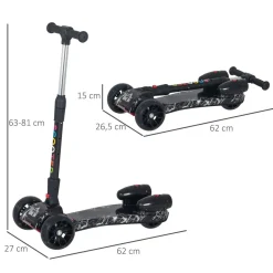 Homcom - Patinete scooter con efectos de luz y sonido
