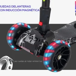 Homcom - Patinete scooter con efectos de luz y sonido