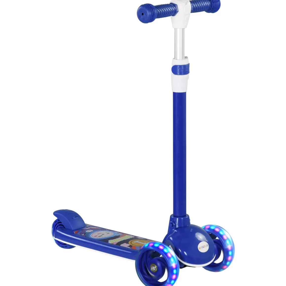 Homcom - Patinete Tri-scooter Azul con luces