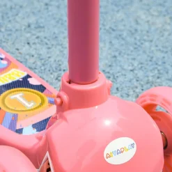 Homcom - Patinete Tri-scooter Rosa con luces