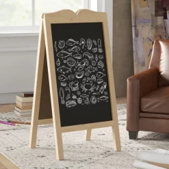 Homcom - Pizarra caballete doble con tizas y plantillas