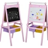 Homcom - Pizarra infantil 3 en 1 con caballete