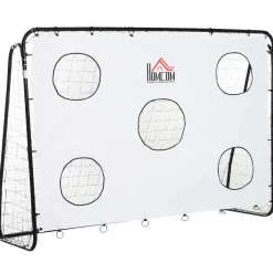 Homcom - Portería de fútbol con lona de entrenamiento Blanco