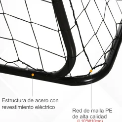 Homcom - Portería de fútbol con lona de entrenamiento Blanco